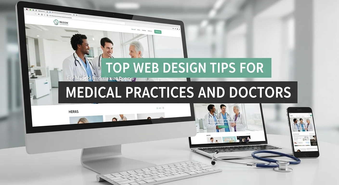 Laptop showing a medical website design
